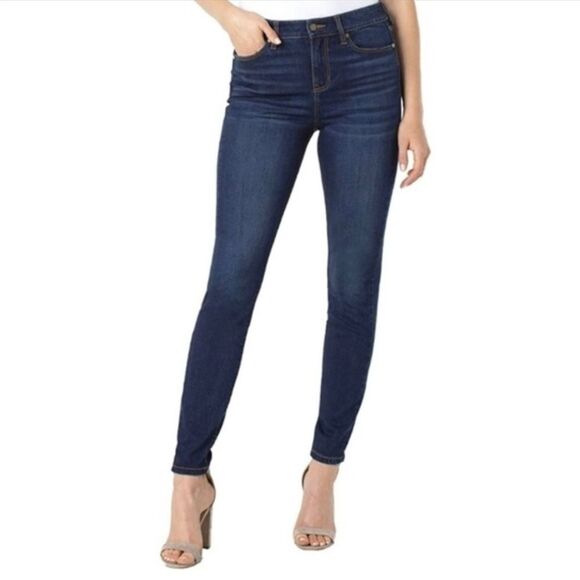 Cabi #5493 Rinse Skinny Dark Wash Stretch Mid-rise Denim Jeans Size 8 - Picture 1 of 14